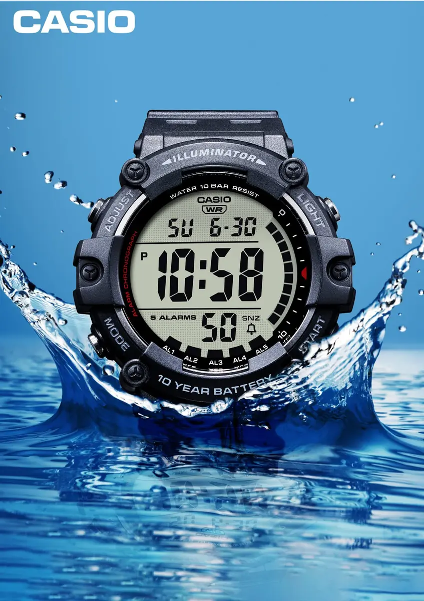 Casio AE-1500WH Watch, Digital, Black, 51.2mm Dial | Water-Resistant 10 ATM, Sports Model - view 2
