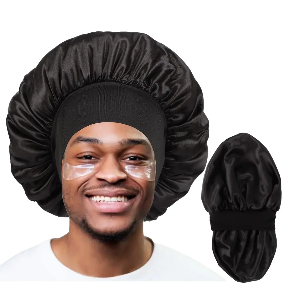 Himoswis Satin Hair Bonnet for Sleeping Women & Men | Reversible Double-Layered Silk Sleep Cap - main product image