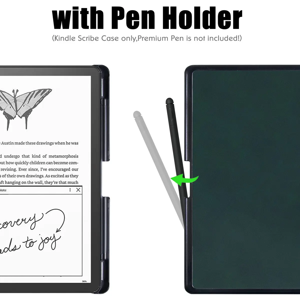 BOZHUORUI Case for 10.2" Kindle Scribe 2022/2024 | Slim Durable Cover with Pen Slot - view 3