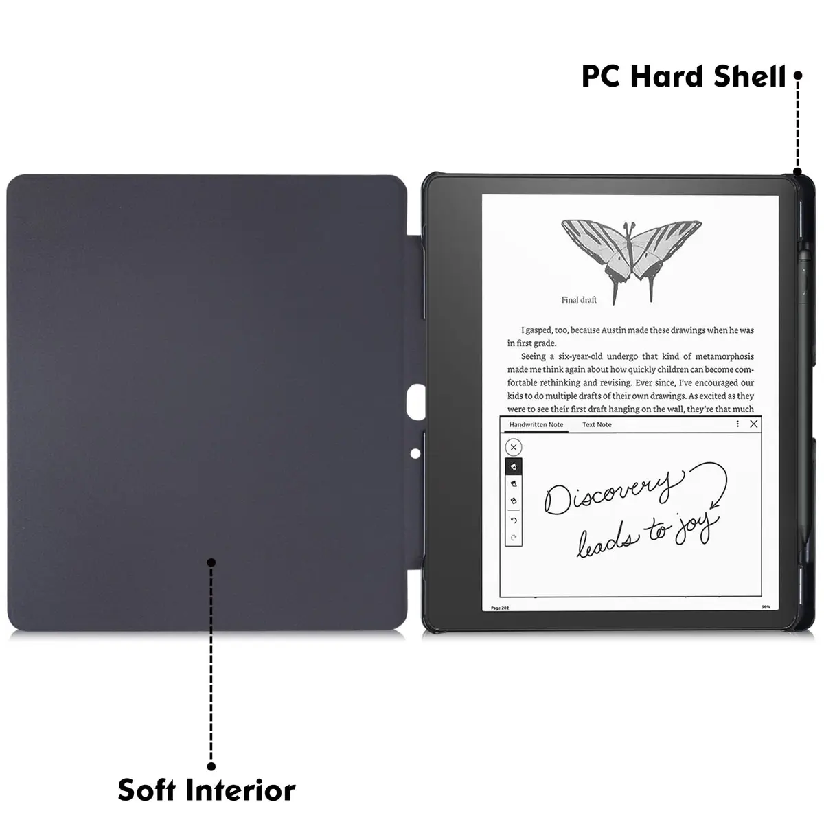 BOZHUORUI Case for 10.2" Kindle Scribe 2022/2024 | Slim Durable Cover with Pen Slot - view 4