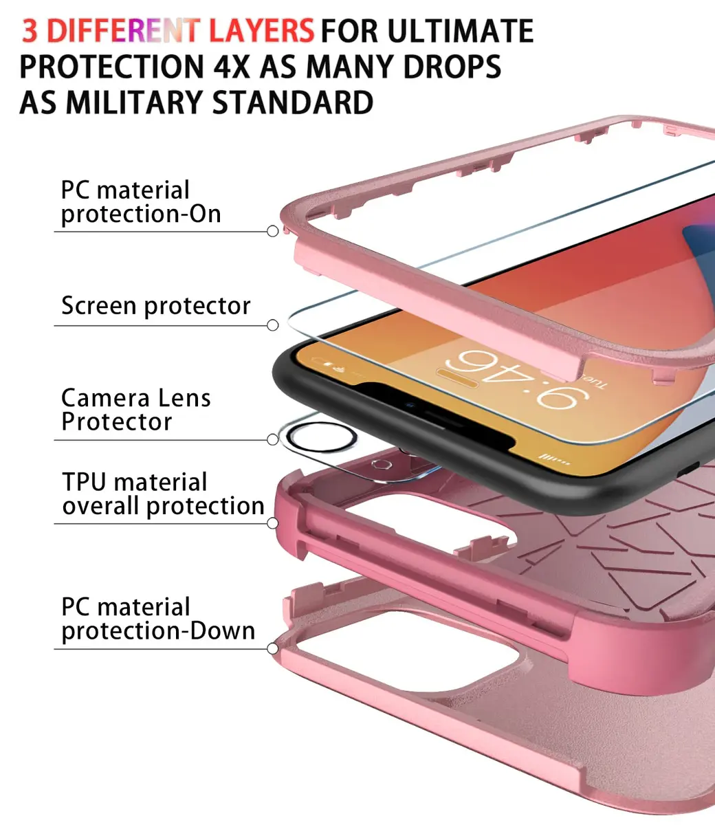 Diverbox for iPhone 11 Case Pink | Shockproof & Dropproof Heavy Duty Protection - view 6