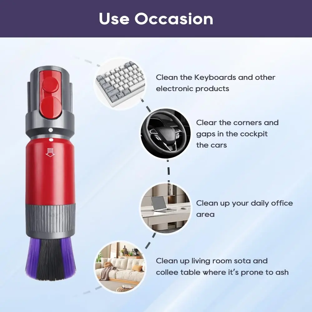 SONGRUI Scratch-Free Dusting Brush for Dyson V7 V8 V10 V11 V12 V15, 18.5 cm (7.3 in) Soft PBT Bristle Attachment - view 3