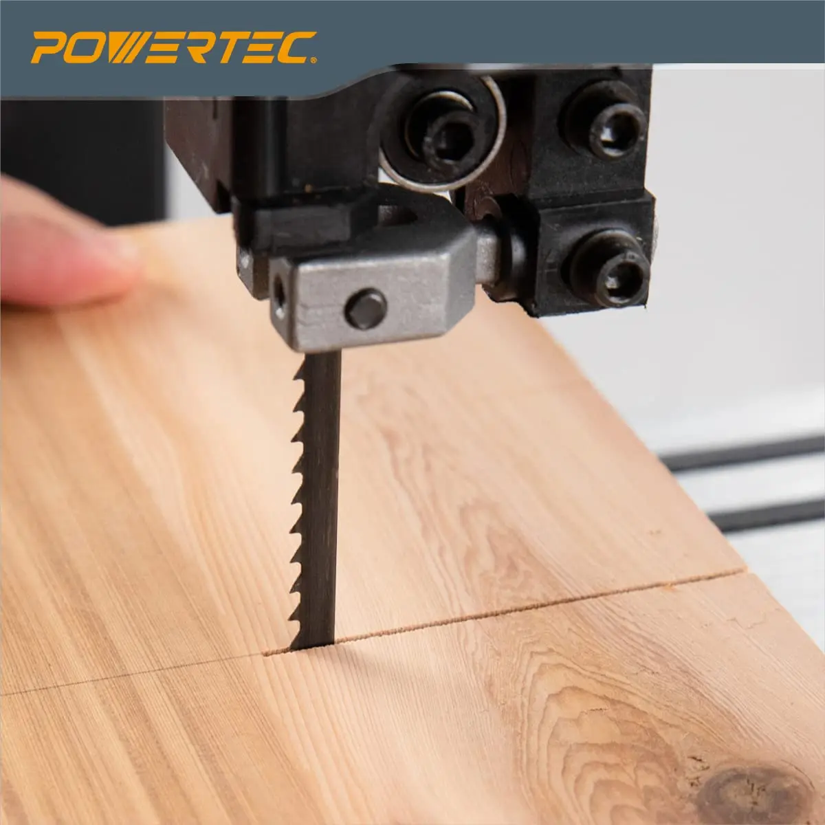 POWERTEC 56-7/8 Inch Bandsaw Blades, 1/4" x 6 TPI | High Carbon Steel for Woodworking - view 2