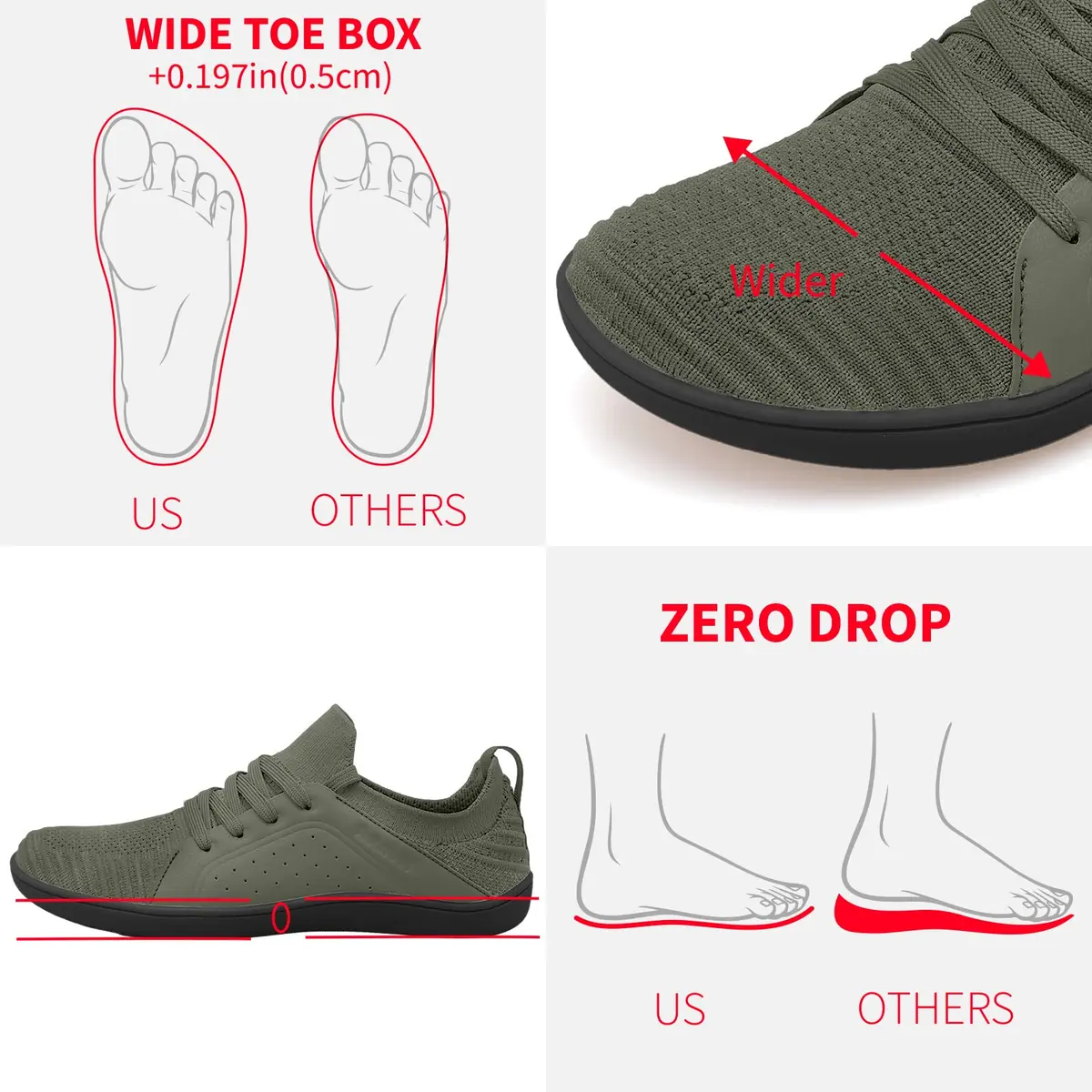 relxfeet Men's Barefoot Shoes Wide Toe Box Zero Drop | Lightweight, Flexible & Breathable for Men - view 3