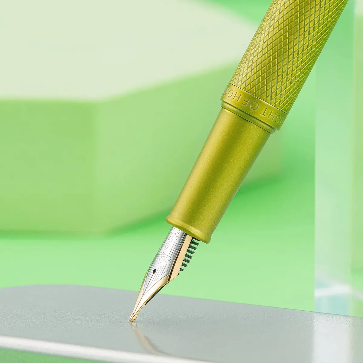 Asvine Mustard Yellow Blade Nib Fountain Pen 138mm (5.43 in) | Calligraphy Writing Instrument - view 9