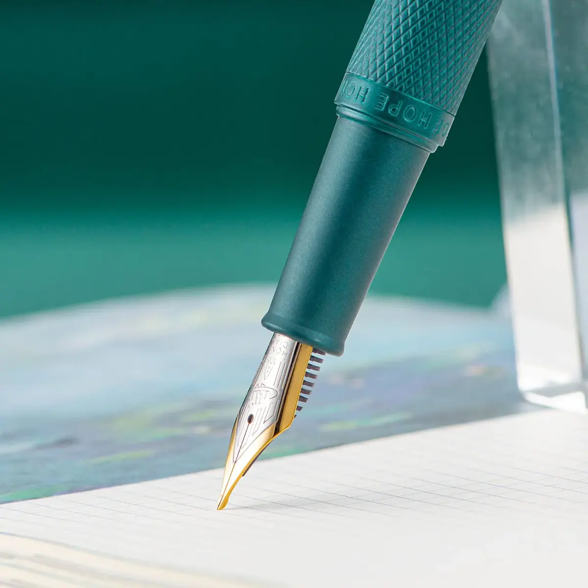 Asvine Green Forest Fountain Pen Blade Nib 11mm (0.43 in) | Classic Design Calligraphy Pen - view 5