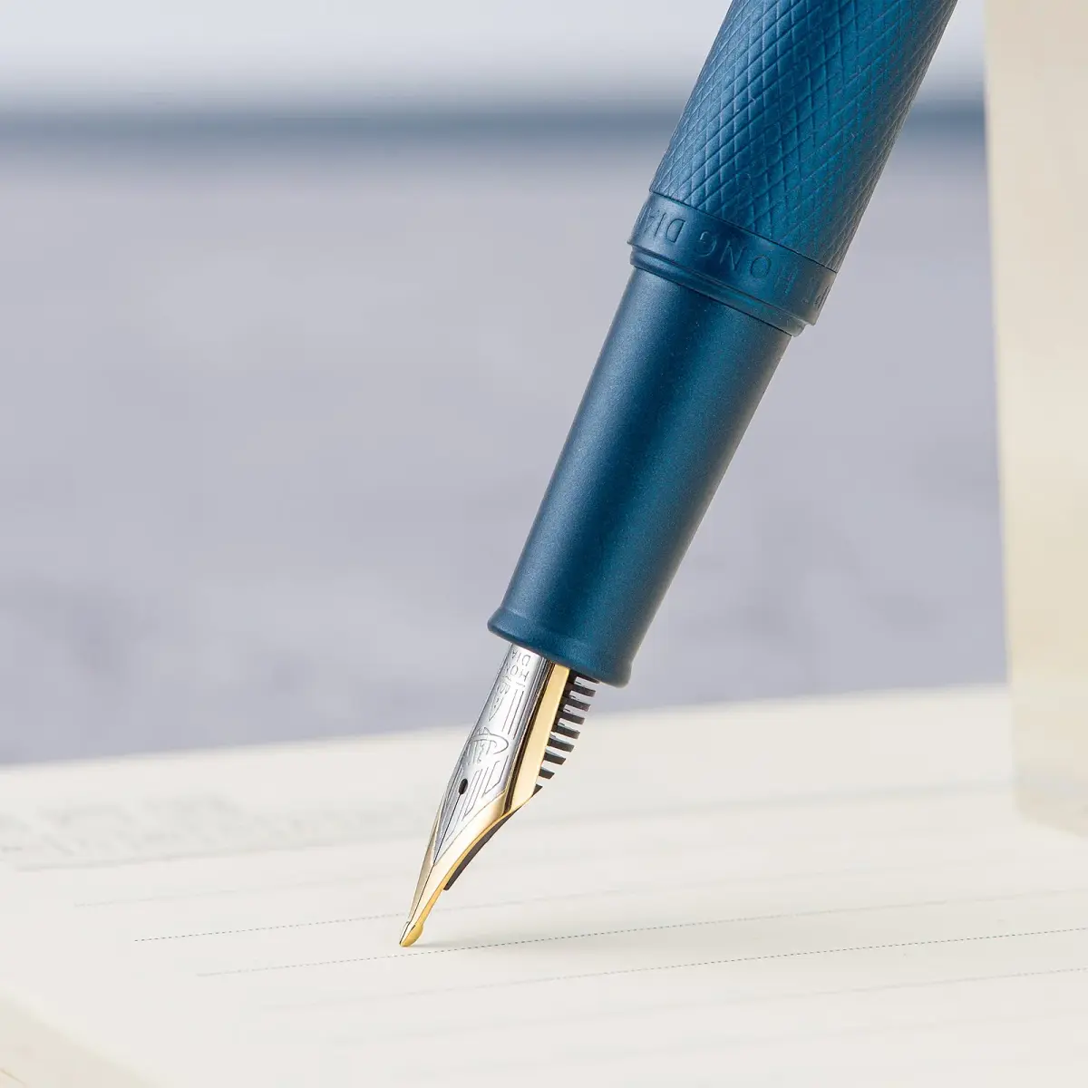 Asvine Hongdian 1851 Fountain Pen Dark Blue Blade Nib 13.8cm (5.43in) | Architect Nib for Smooth Calligraphy - view 8