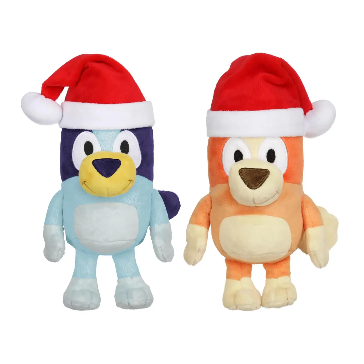 Bluey Toddler Plush Toys Pack of 2, 17.78-20.32 cm (7-8 inches) | Soft, Festive Holiday Season Plush Figures with Santa Hats - main product image
