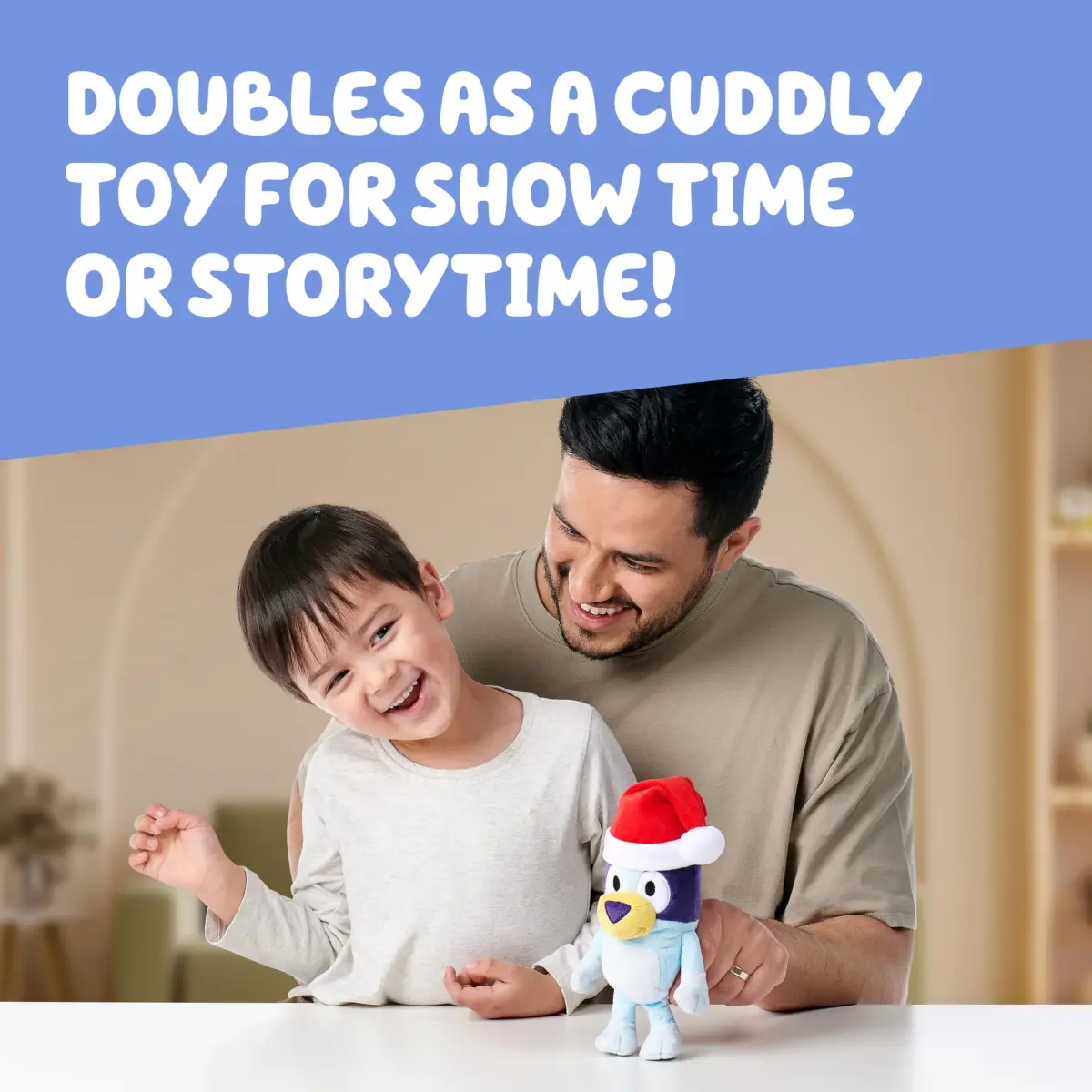 Bluey Toddler Plush Toys Pack of 2, 17.78-20.32 cm (7-8 inches) | Soft, Festive Holiday Season Plush Figures with Santa Hats - view 2