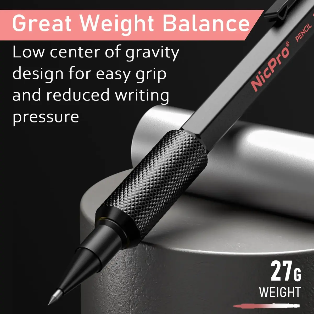 Nicpro Metal Mechanical Pencil Set with Leads & Erasers | 0.5-2.0mm, 6-Pack - view 4