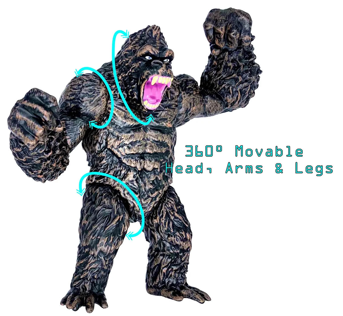 TwCare King Kong vs Godzilla Action Figure 6.5” Fight Mode Gorilla Ape | Movie Series, Travel Bag - view 4