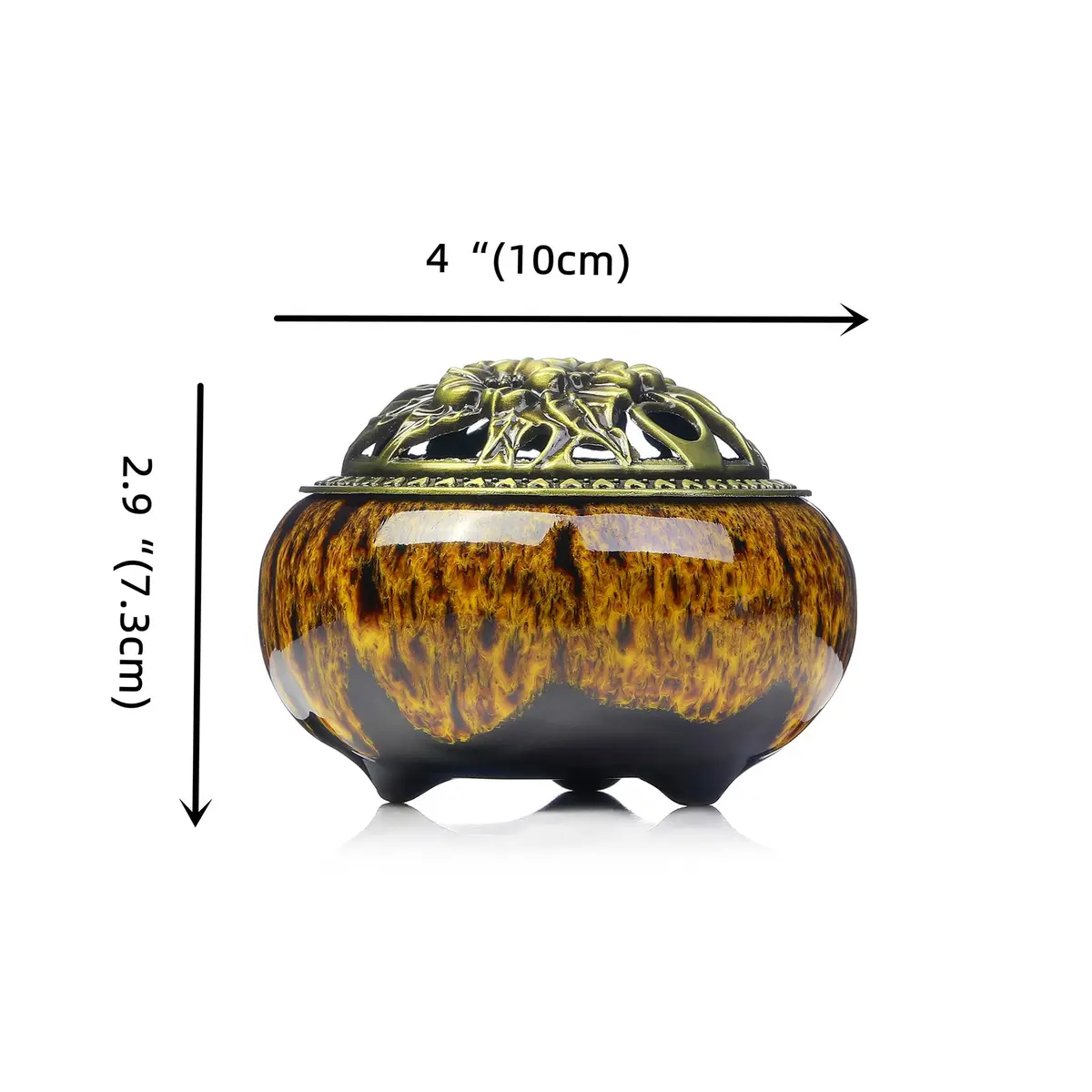 LamDawn Incense Burner with Calabash Holder | Porcelain Ceramic for Resin & Coil Incense - view 5