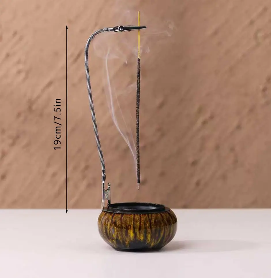 LamDawn Incense Burner with Calabash Holder | Porcelain Ceramic for Resin & Coil Incense - view 6