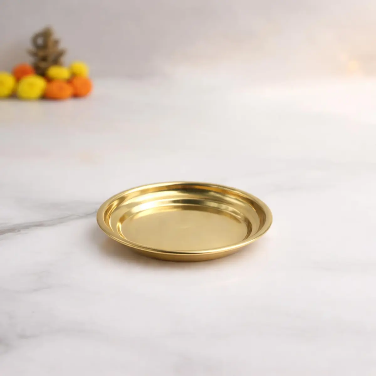 Spillbox Traditional Brass Diya for Puja | Elegant Handcrafted Oil Lamp for Home Temple Decor - view 2