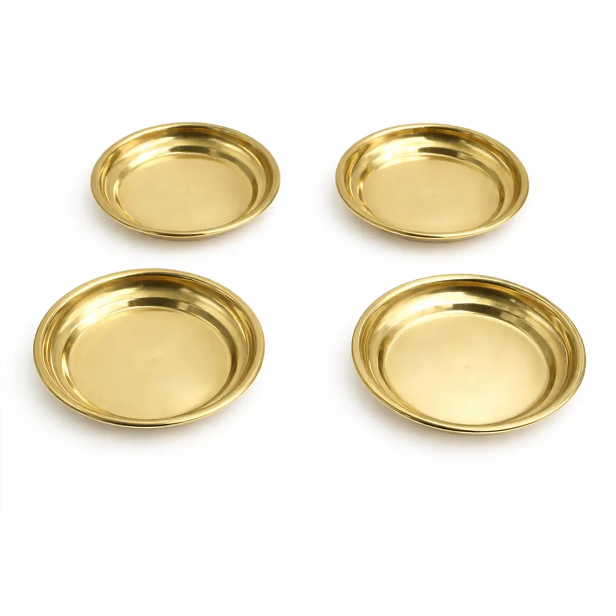 Spillbox Traditional Brass Diya for Puja | Small Pooja Plate 9.5cm (3.7in) | Authentic Indian Pooja Item - view 6