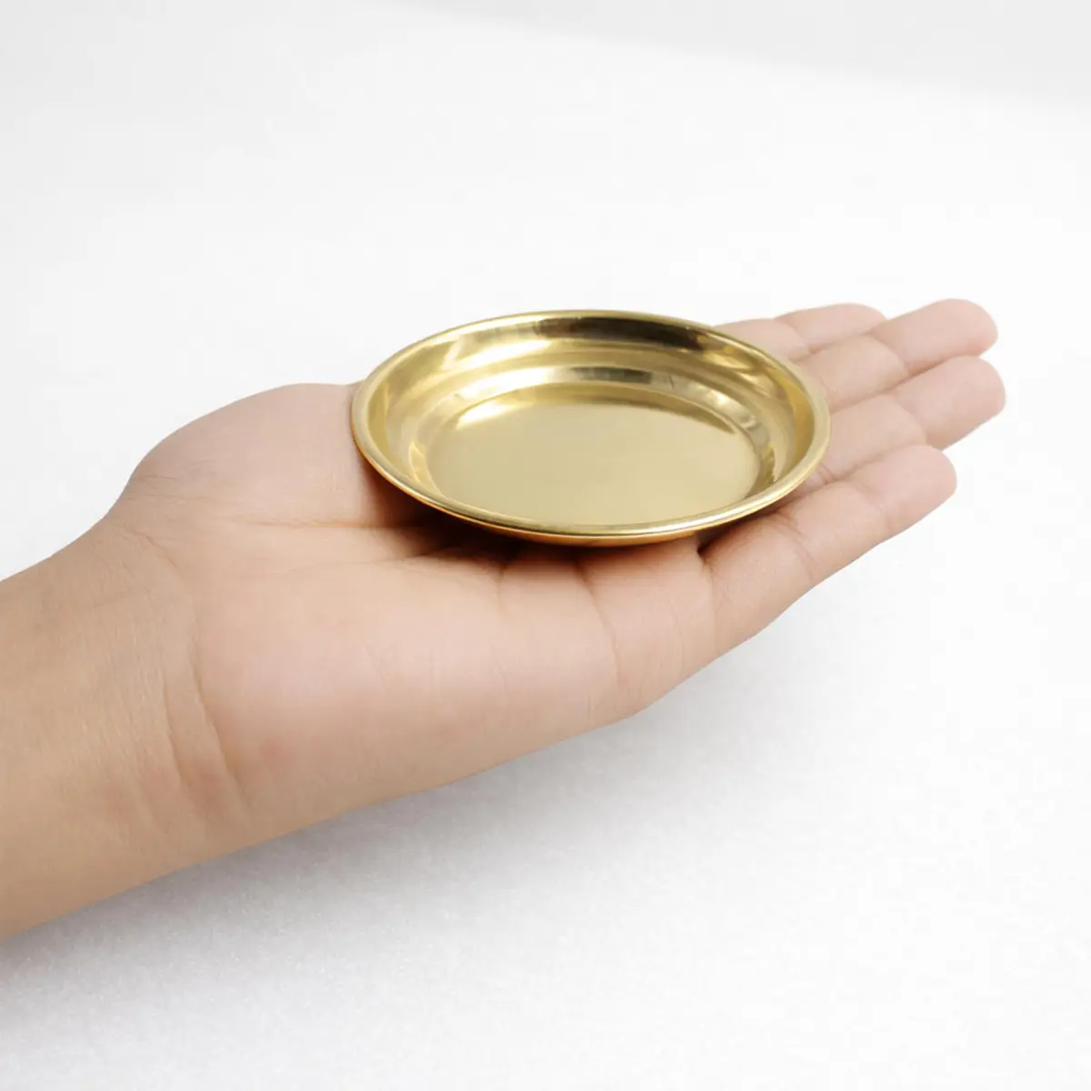 Spillbox Traditional Brass Diya for Puja 8.4cm (2-Pack) | Authentic Indian Pooja Aarti Lamp - view 4
