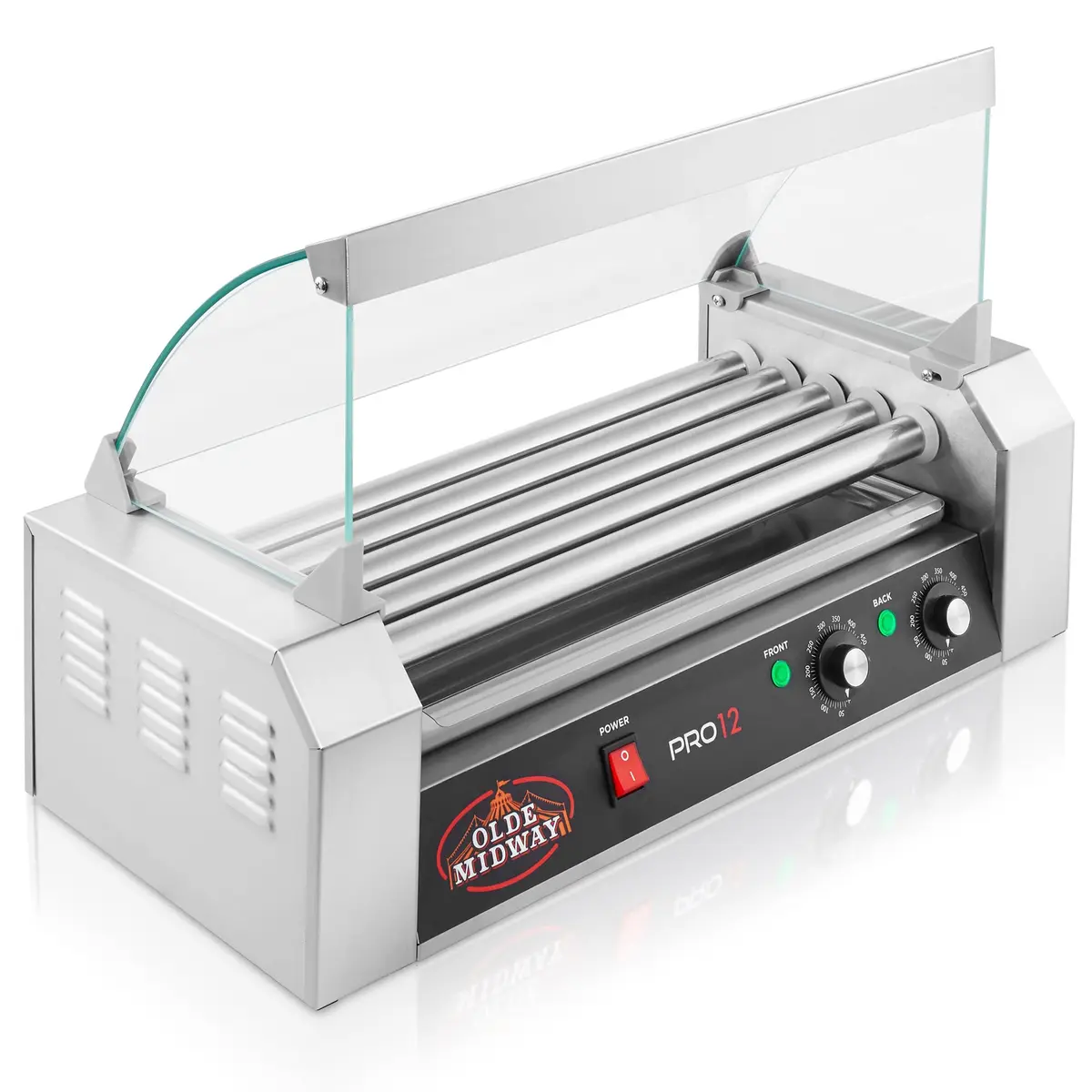 OLDE MIDWAY Electric 12 Hot Dog 5 Roller Grill Cooker Machine with Cover 700-Watt | Commercial Grade - view 2