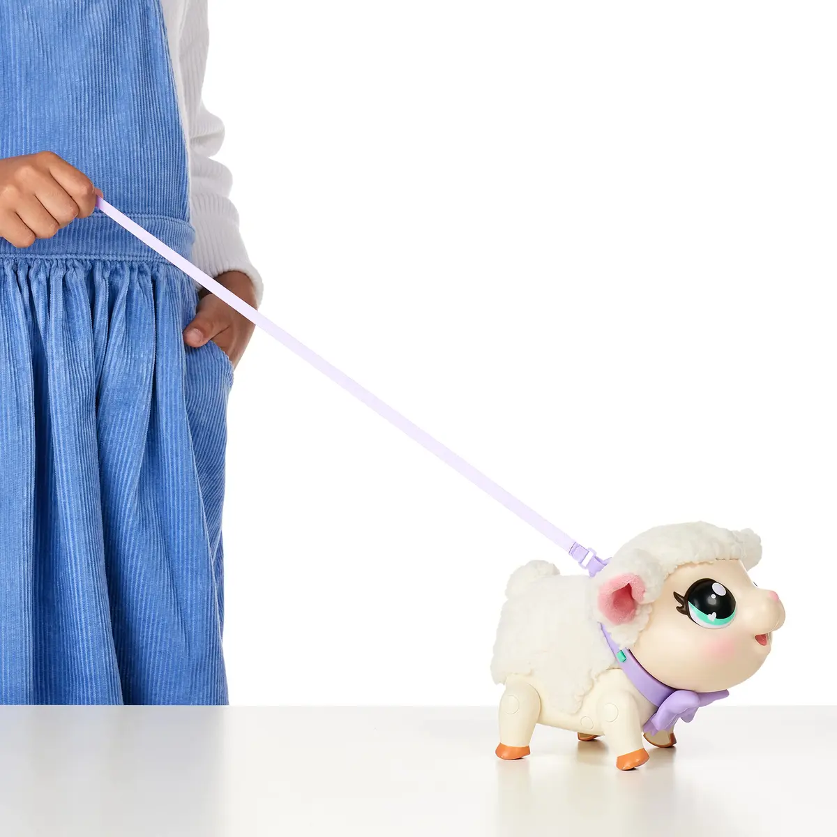 Little Live Pets Snowie The Lamb Interactive Electronic Pet Toy 25+ Sounds & Reactions | Ages 5+ (Includes 3 AA Batteries, Bottle, Leash) - view 6