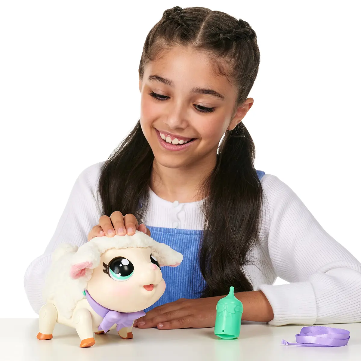 Little Live Pets Snowie The Lamb Interactive Electronic Pet Toy 25+ Sounds & Reactions | Ages 5+ (Includes 3 AA Batteries, Bottle, Leash) - view 2