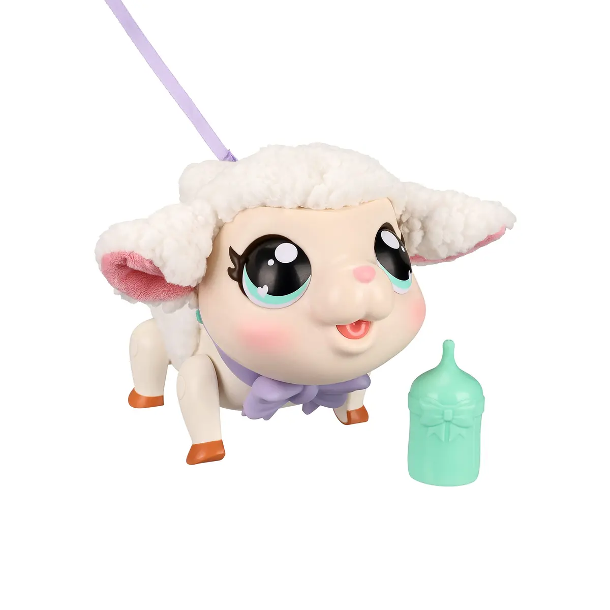 Little Live Pets Snowie The Lamb Interactive Electronic Pet Toy 25+ Sounds & Reactions | Ages 5+ (Includes 3 AA Batteries, Bottle, Leash) - view 3