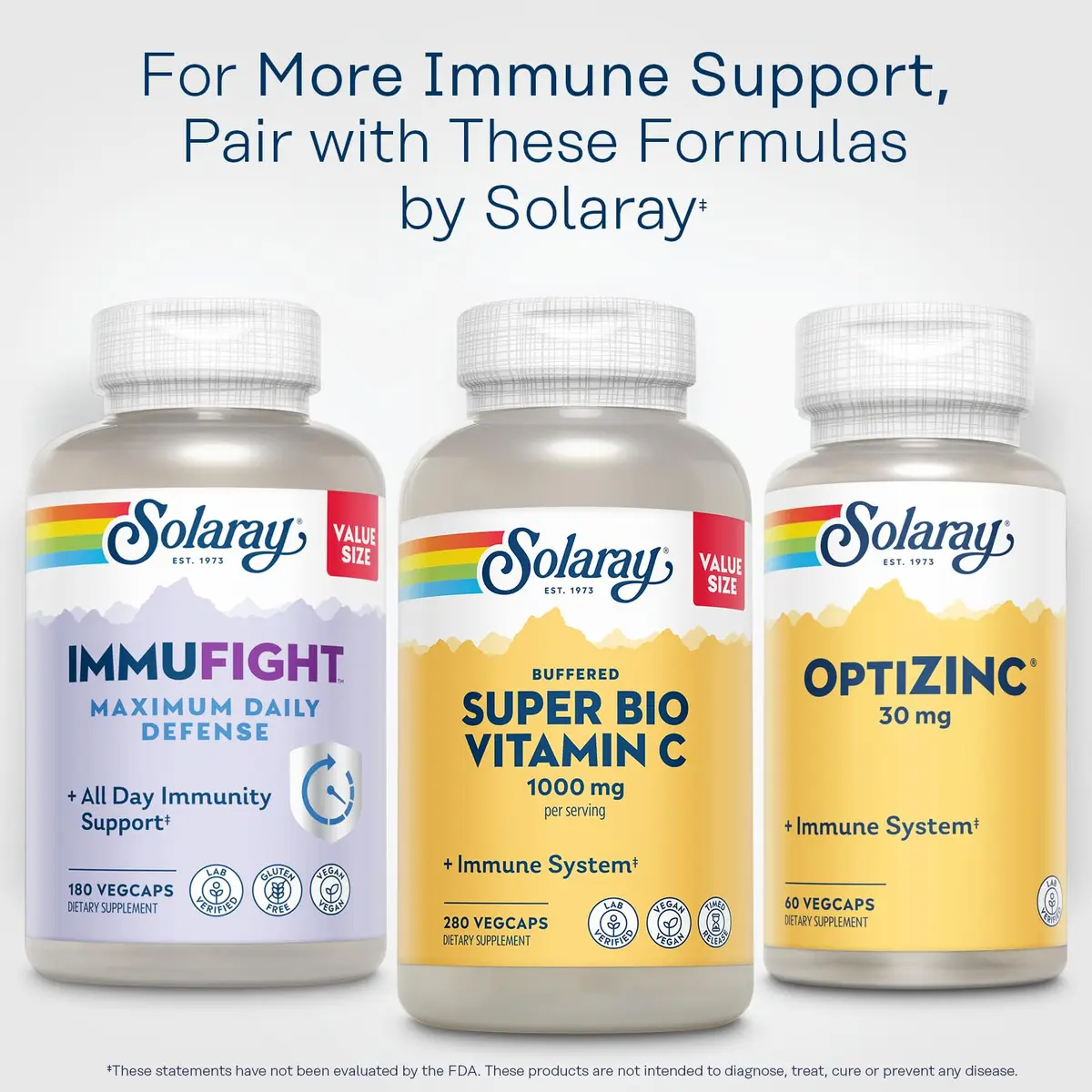 SOLARAY Super Bio Buffered Vitamin C 1000 mg Time Release, 280 VegCaps | Supports Immunity & Collagen - view 6