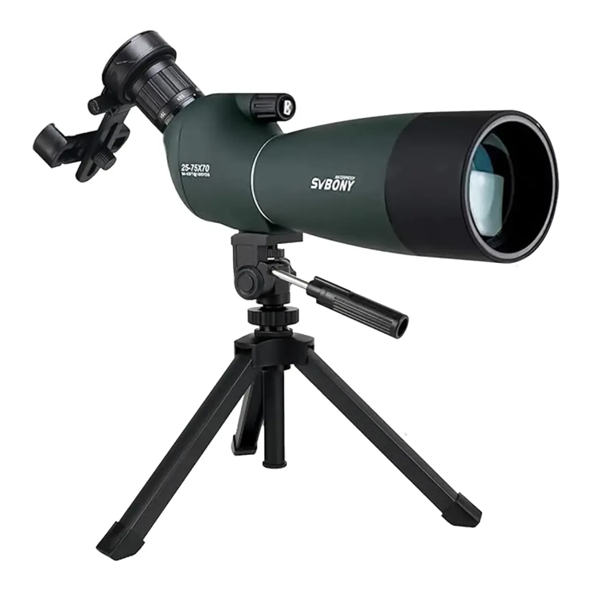 SVBONY SV28 Spotting Scope 25-75x70mm | Stable Aluminum Tripod & Phone Adapter - main product image