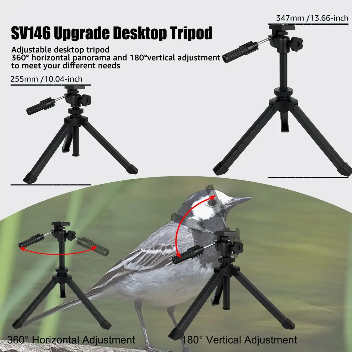 SVBONY SV28 Spotting Scope 25-75x70mm | Stable Aluminum Tripod & Phone Adapter - view 9