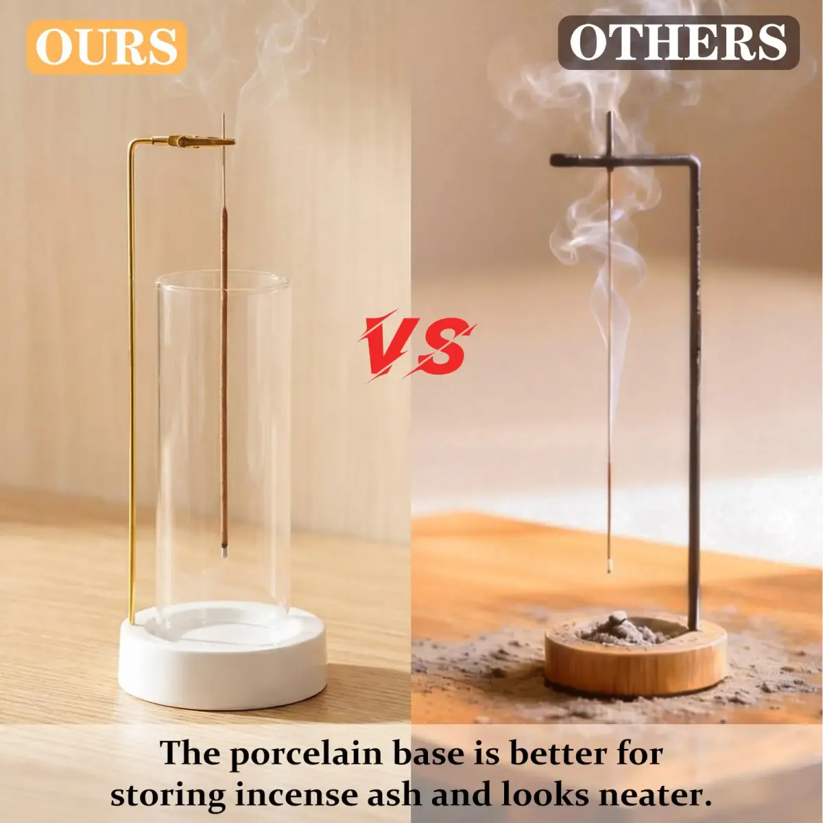 CEREMONY Ceramic Incense Holder with Glass Ash Catcher & 20 Sticks | 27.6 cm (10.9 in) Height - view 5