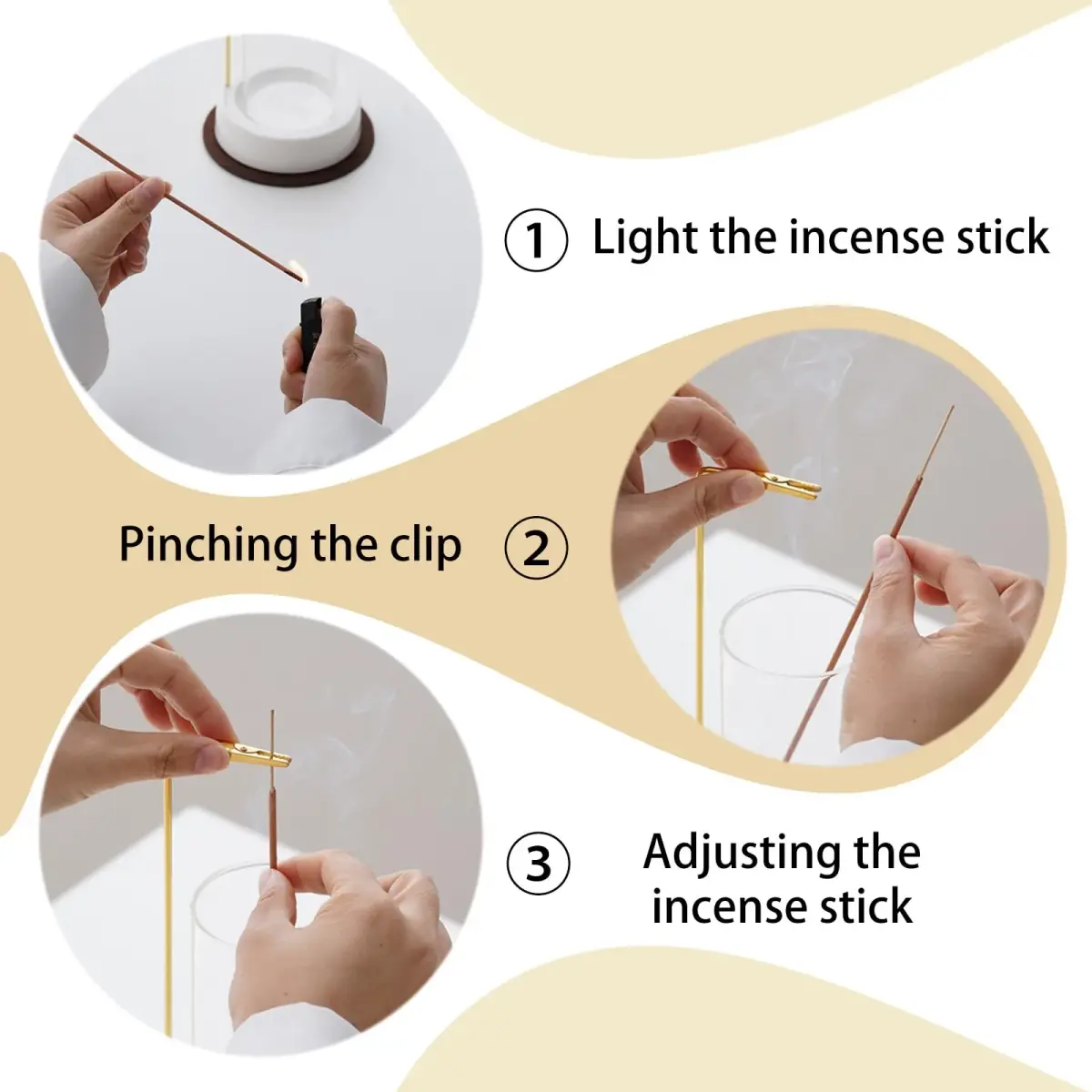 CEREMONY Ceramic Incense Holder with Glass Ash Catcher & 20 Sticks | 27.6 cm (10.9 in) Height - view 6