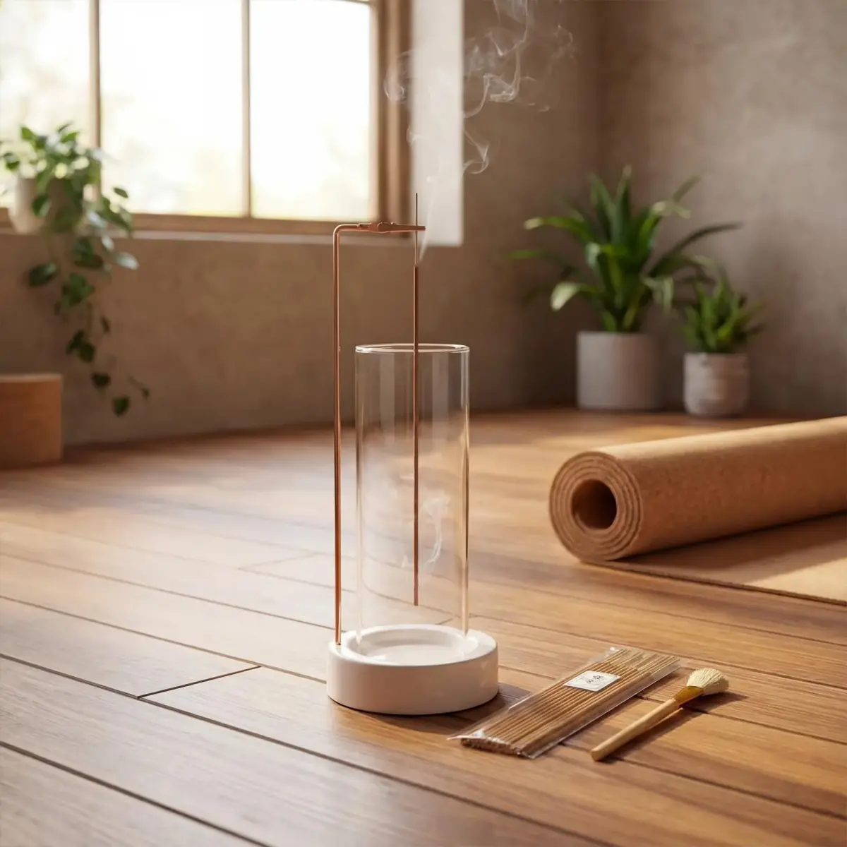 CEREMONY Ceramic Incense Holder with Glass Ash Catcher & 20 Sticks | 27.6 cm (10.9 in) Height - view 9