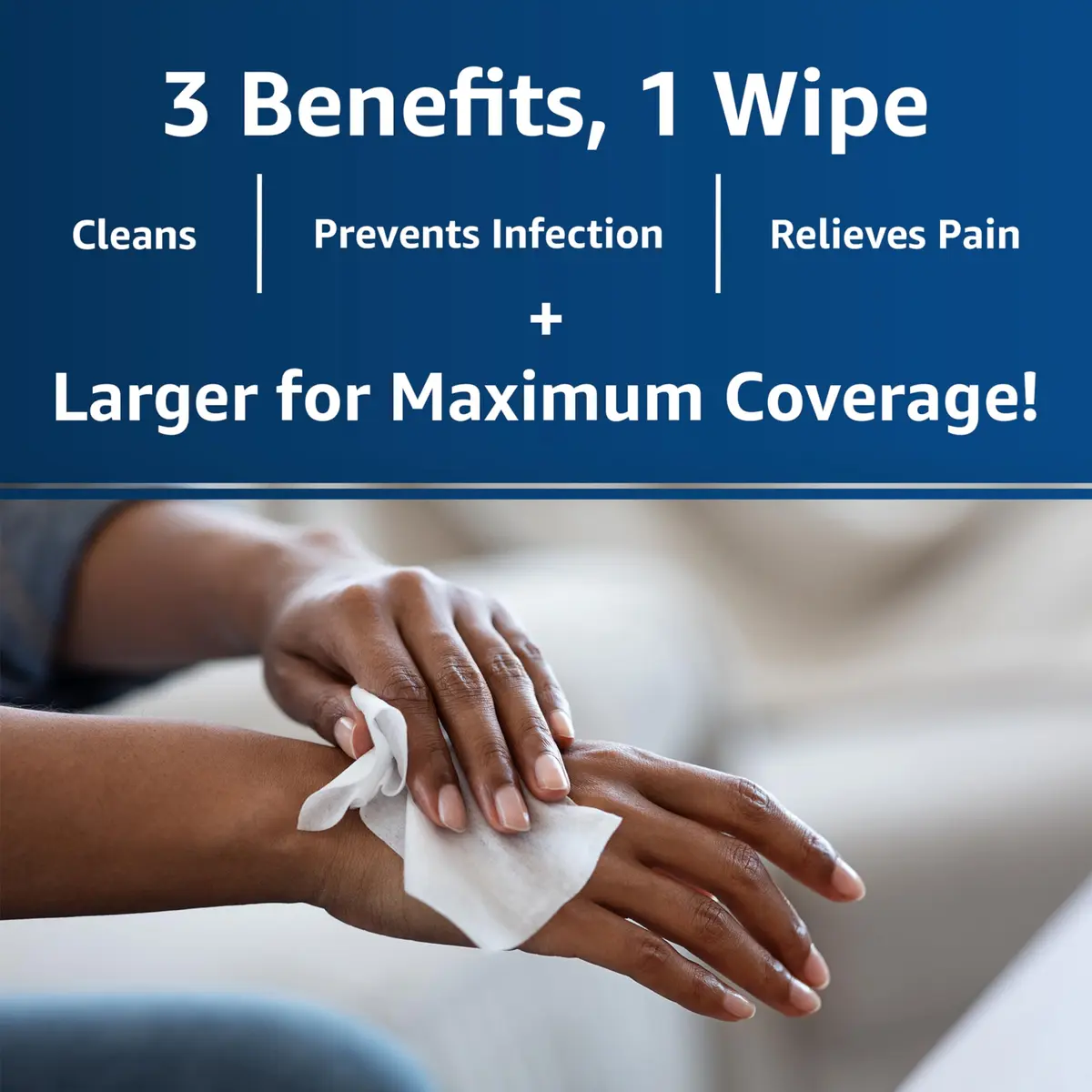 Dermoplast Wound Wipes, Antiseptic First Aid Cloths, 10 Count | No-Sting, Pain-Relief, Portable First Aid - view 3