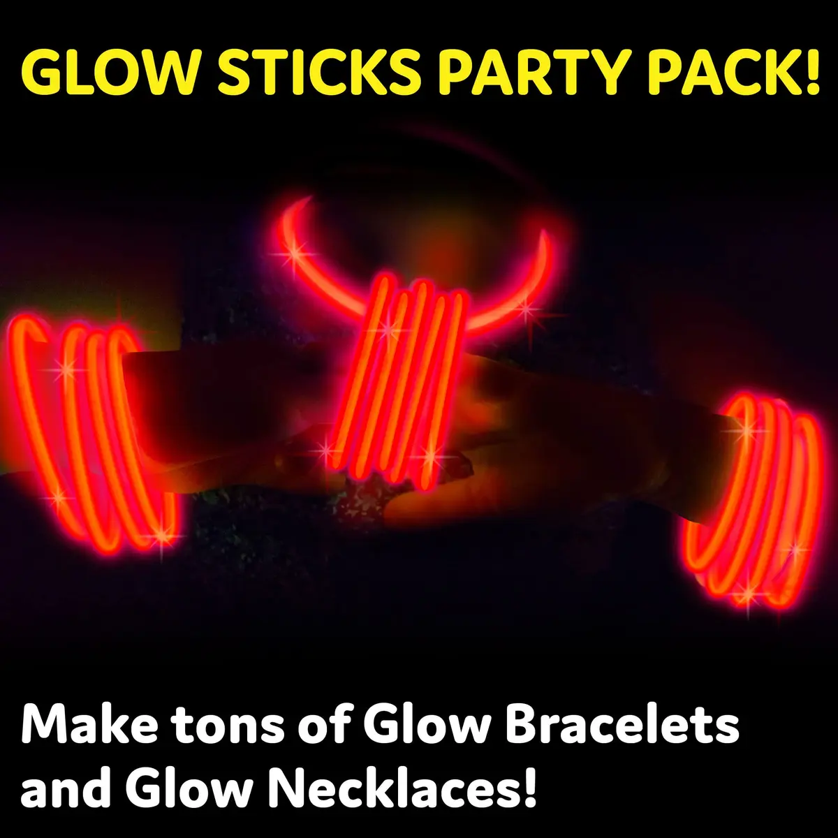 PartySticks Red Glow Sticks 100 Count | 8 Inch Glow in The Dark Light Up Sticks for Parties & Decorations - view 4