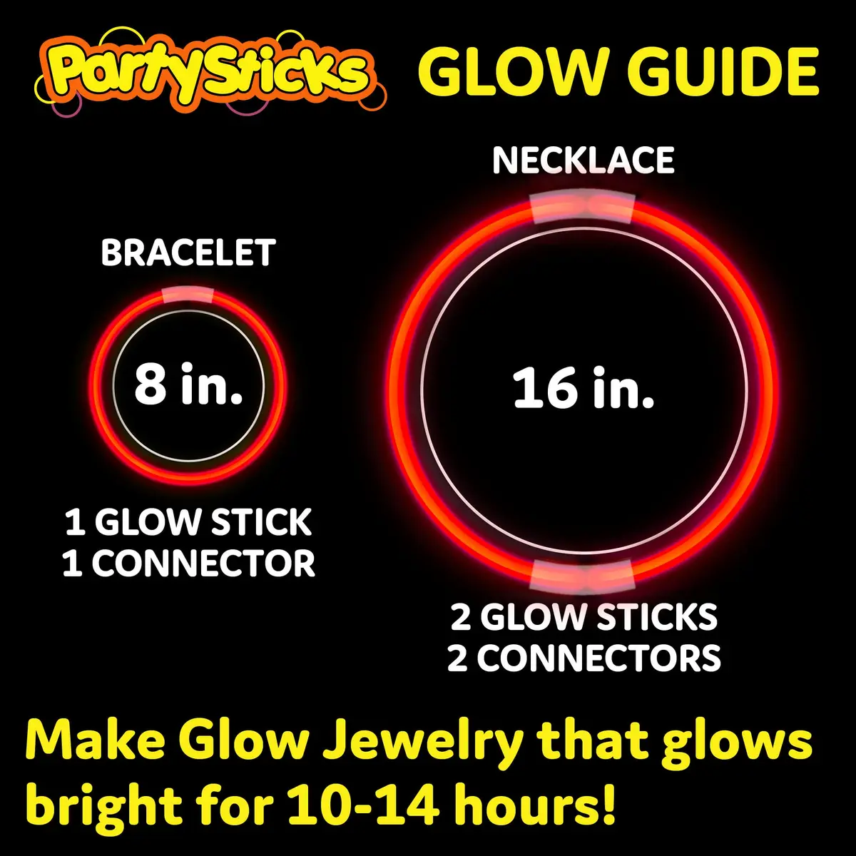 PartySticks Red Glow Sticks 100 Count | 8 Inch Glow in The Dark Light Up Sticks for Parties & Decorations - view 2