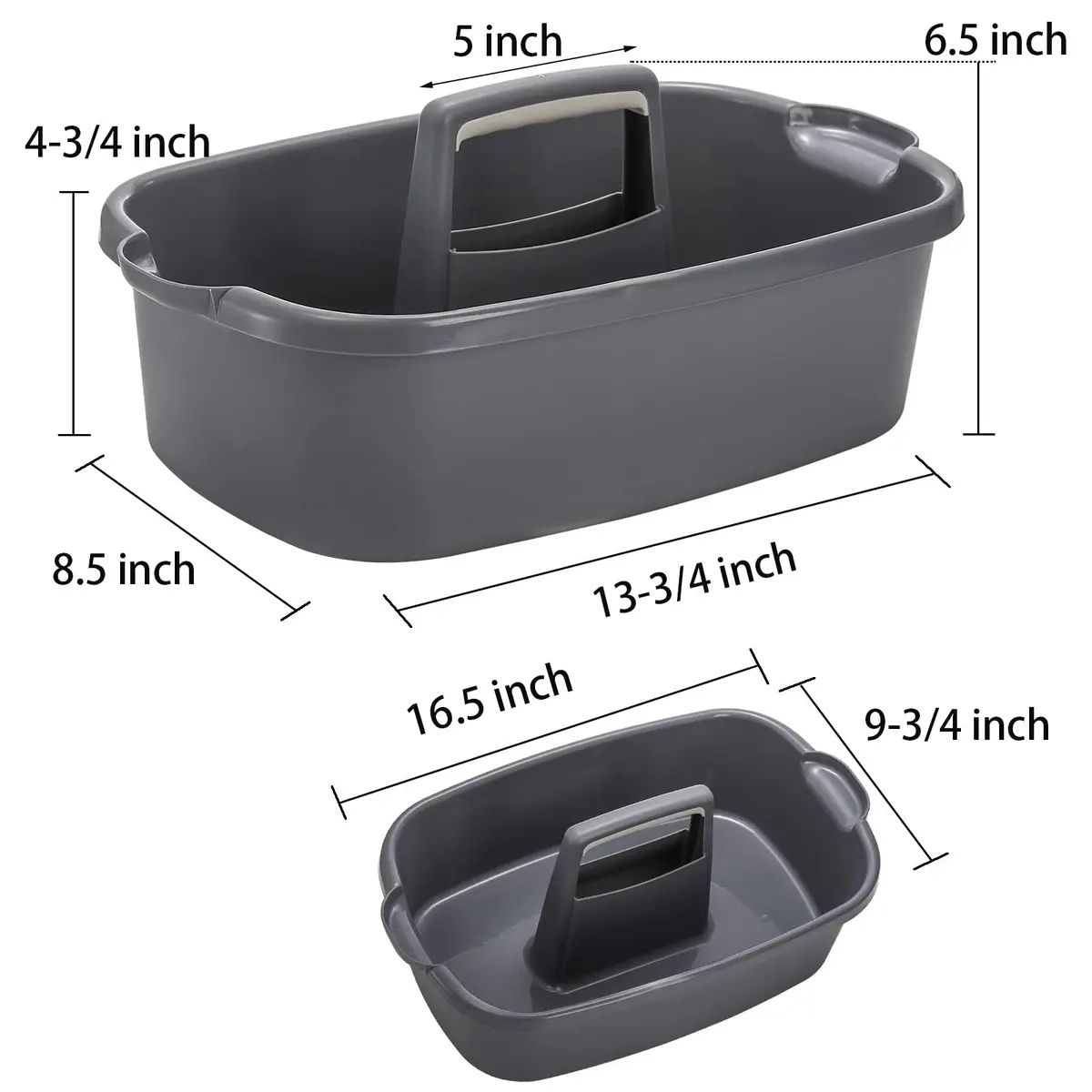 TOPZEA 2 Pack Large Plastic Cleaning Caddy with Handle | Holds 8+ Spray Bottles & Tools - view 2