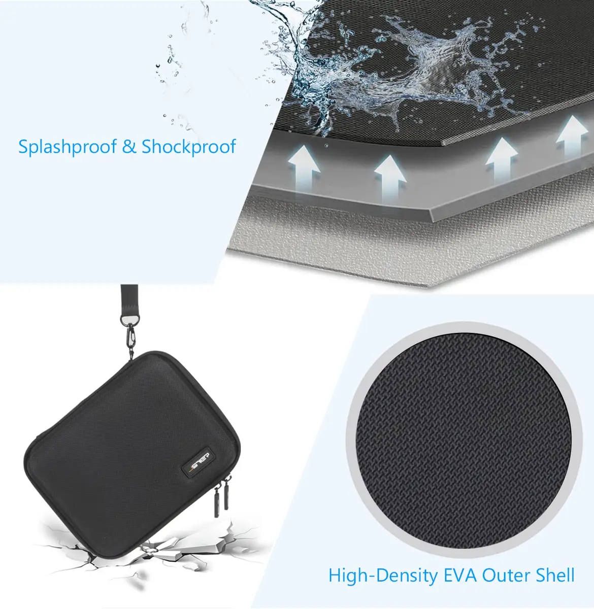 JSVER Hard Case for GoPro Cameras 262*180*70mm | Shockproof & Splashproof Travel Organizer - view 6