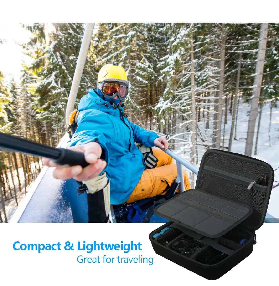 JSVER Hard Case for GoPro Cameras 262*180*70mm | Shockproof & Splashproof Travel Organizer - view 7