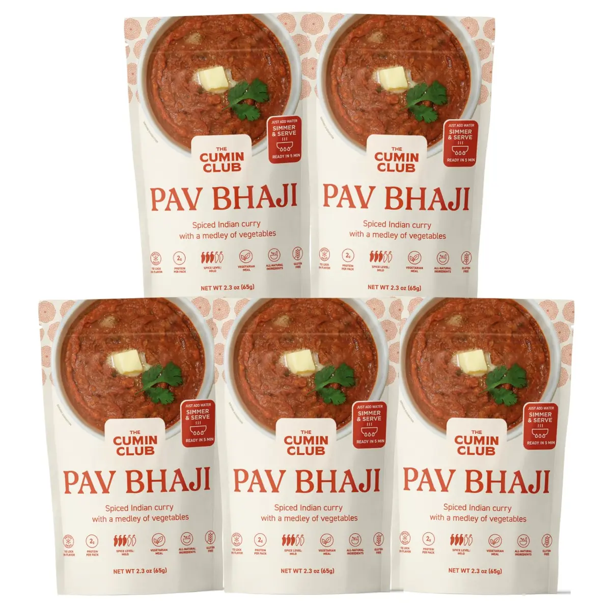 the cumin club Pav Bhaji Pack of 5 | Authentic Indian Street Food in Minutes - main product image