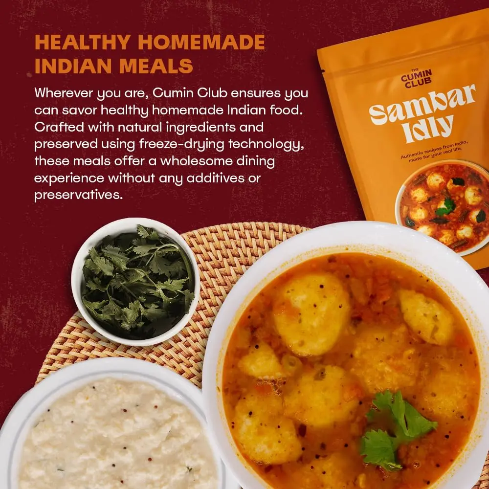 the cumin club Sambar Idly 5 Pack | Authentic Chennai-Style Indian Meal Ready in 5 Min - view 7
