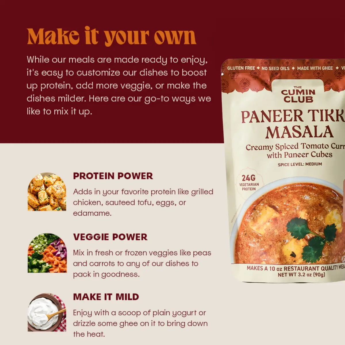 the cumin club Paneer Tikka Masala | Authentic Indian Meal Kit | 5 Pouches - view 6