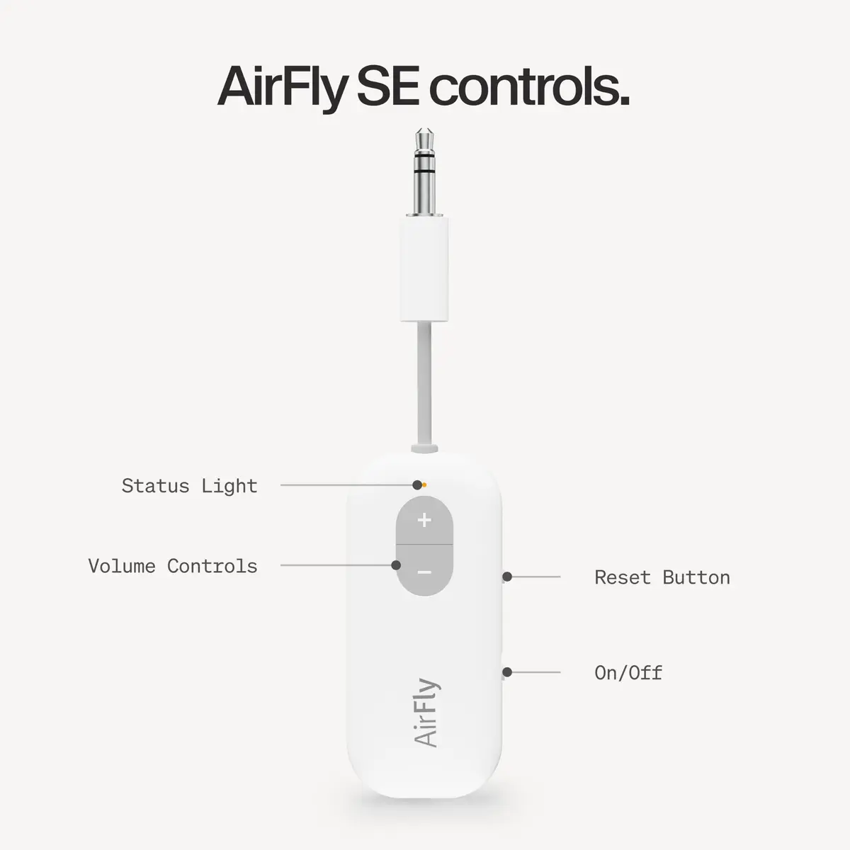 Twelve South AirFly SE Bluetooth Wireless Audio Transmitter Adapter White | Connect AirPods to Airplanes & Gym Equipment - view 7