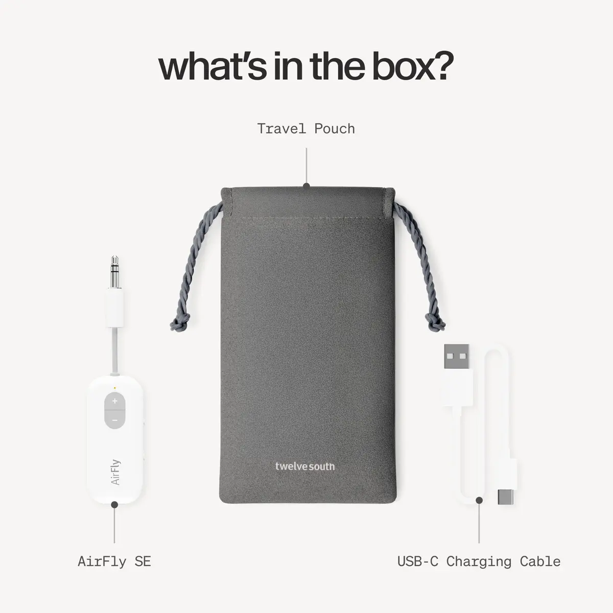 Twelve South AirFly SE Bluetooth Wireless Audio Transmitter Adapter White | Connect AirPods to Airplanes & Gym Equipment - view 8
