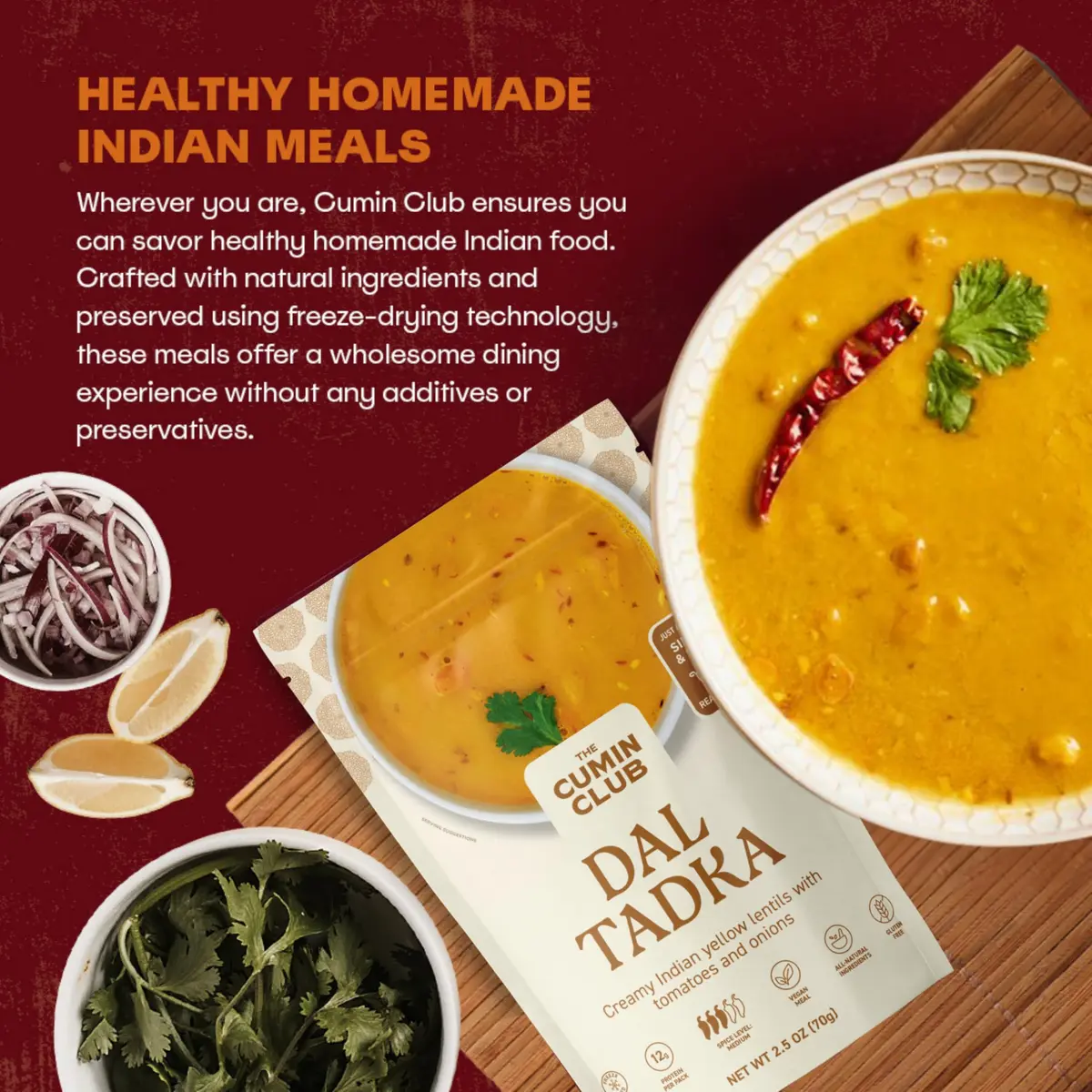 the cumin club Dal Tadka (Yellow Lentil) | Authentic Indian Meal, Vegetarian & Gluten-Free - view 8
