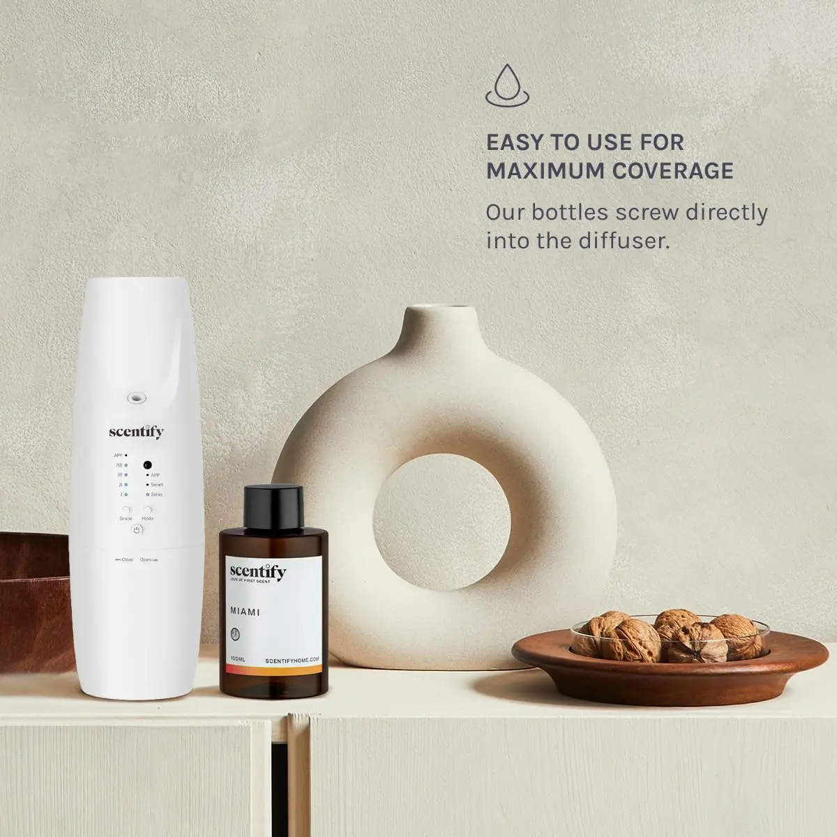 Scentify Miami Aroma Oil Refill 100ml | Luxurious Diffuser Oil with Cashmere & Coconut Notes - view 5