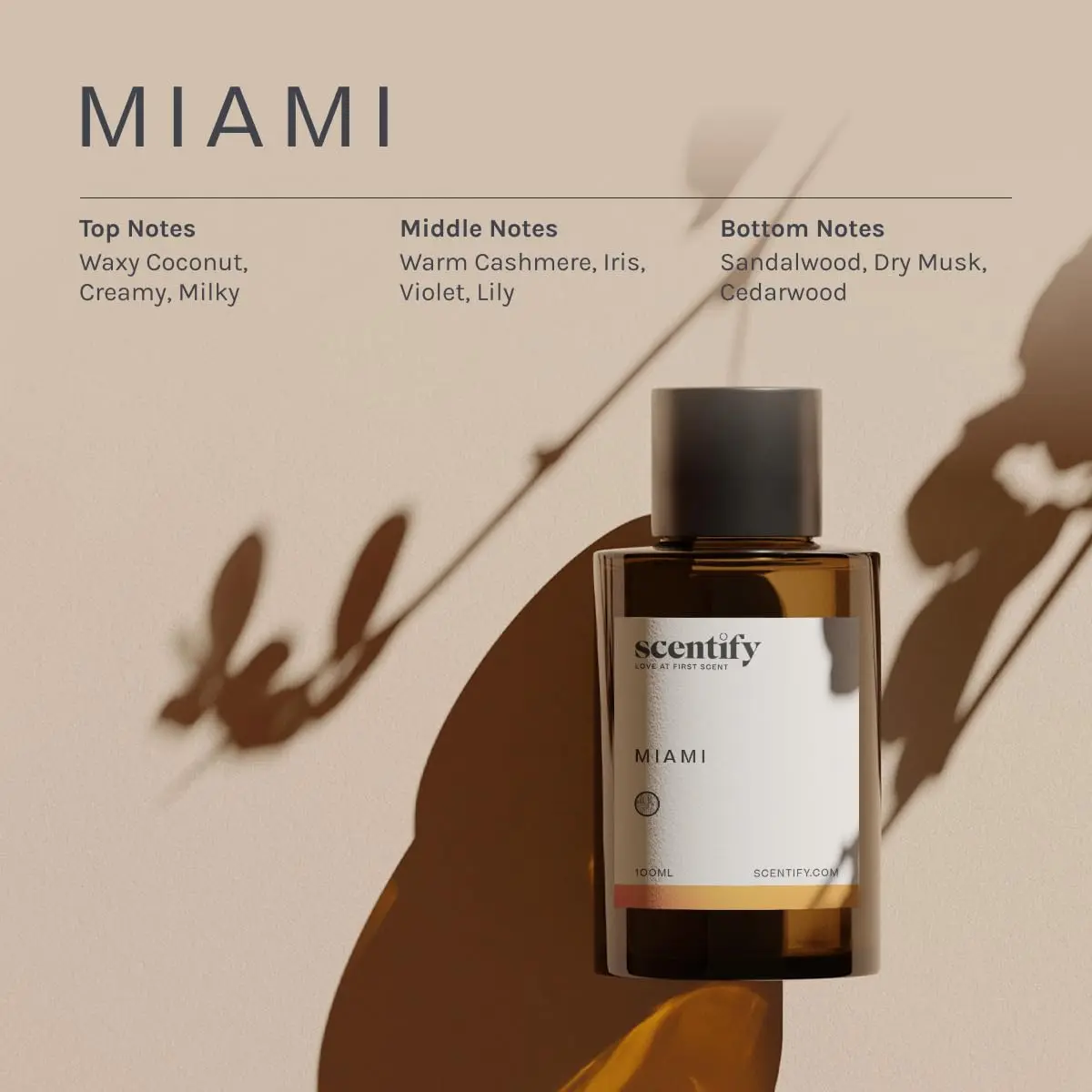 Scentify Miami Aroma Oil Refill 100ml | Luxurious Diffuser Oil with Cashmere & Coconut Notes - view 3