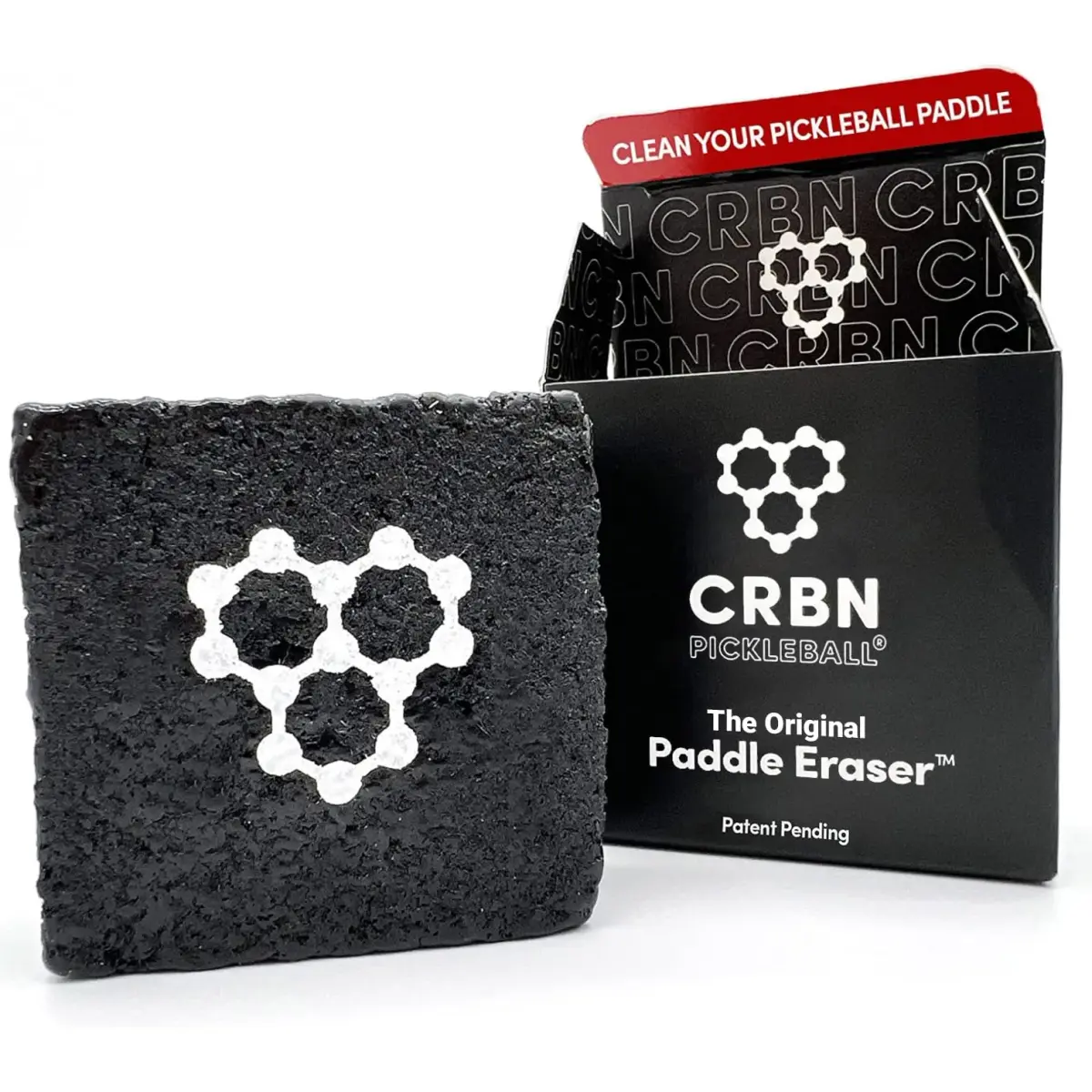 CRBN Pickleball Paddle Eraser Black 1 Pack | Cleans Carbon Fiber Racquets - main product image
