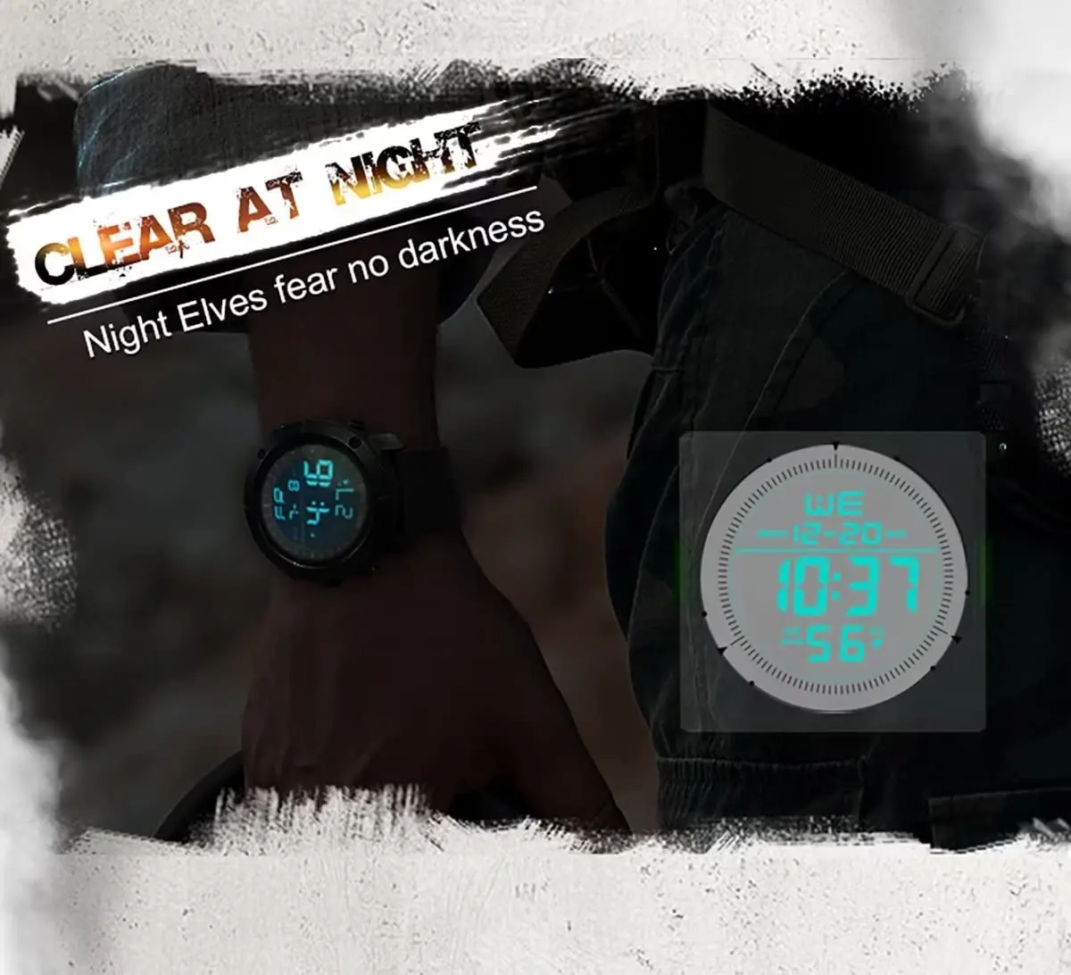 NORTH EDGE Digital-Watch Sports Watch - Large Face Waterproof with Stopwatch Alarm EL Back Light - view 5