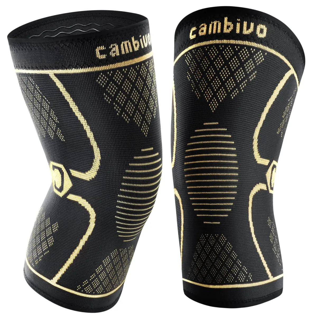 CAMBIVO Copper Knee Braces for Men and Women (2-Pack, Large) | FDA Approved Orthopedic Support - main product image