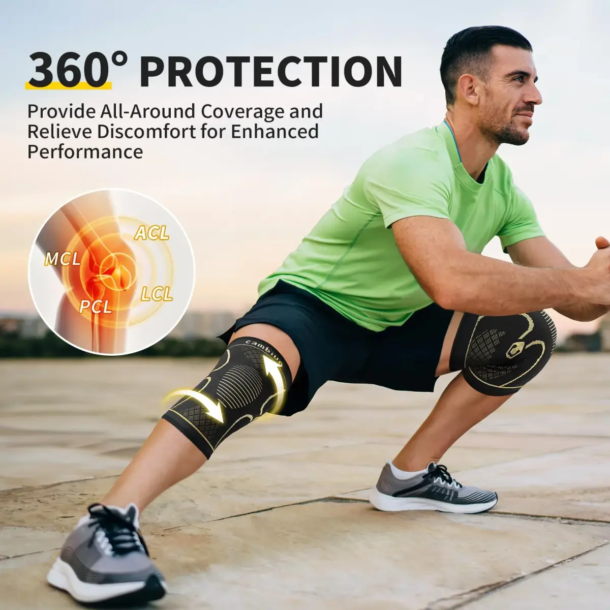 CAMBIVO Copper Knee Braces for Men and Women (2-Pack, Large) | FDA Approved Orthopedic Support - view 5