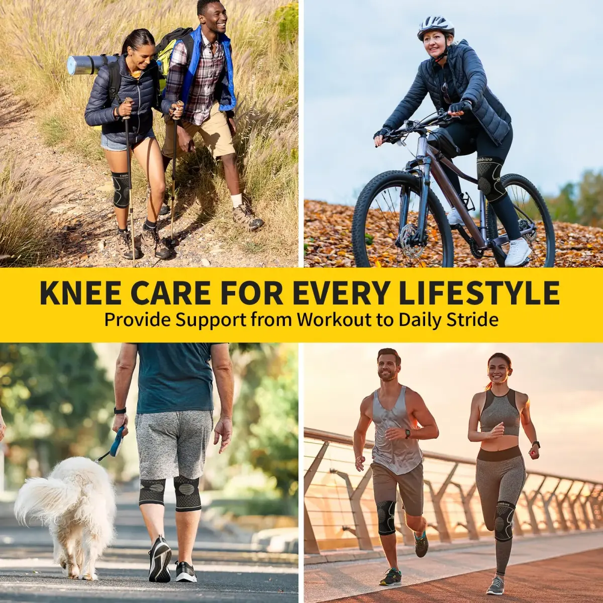 CAMBIVO Copper Knee Braces for Men and Women (2-Pack, Large) | FDA Approved Orthopedic Support - view 6