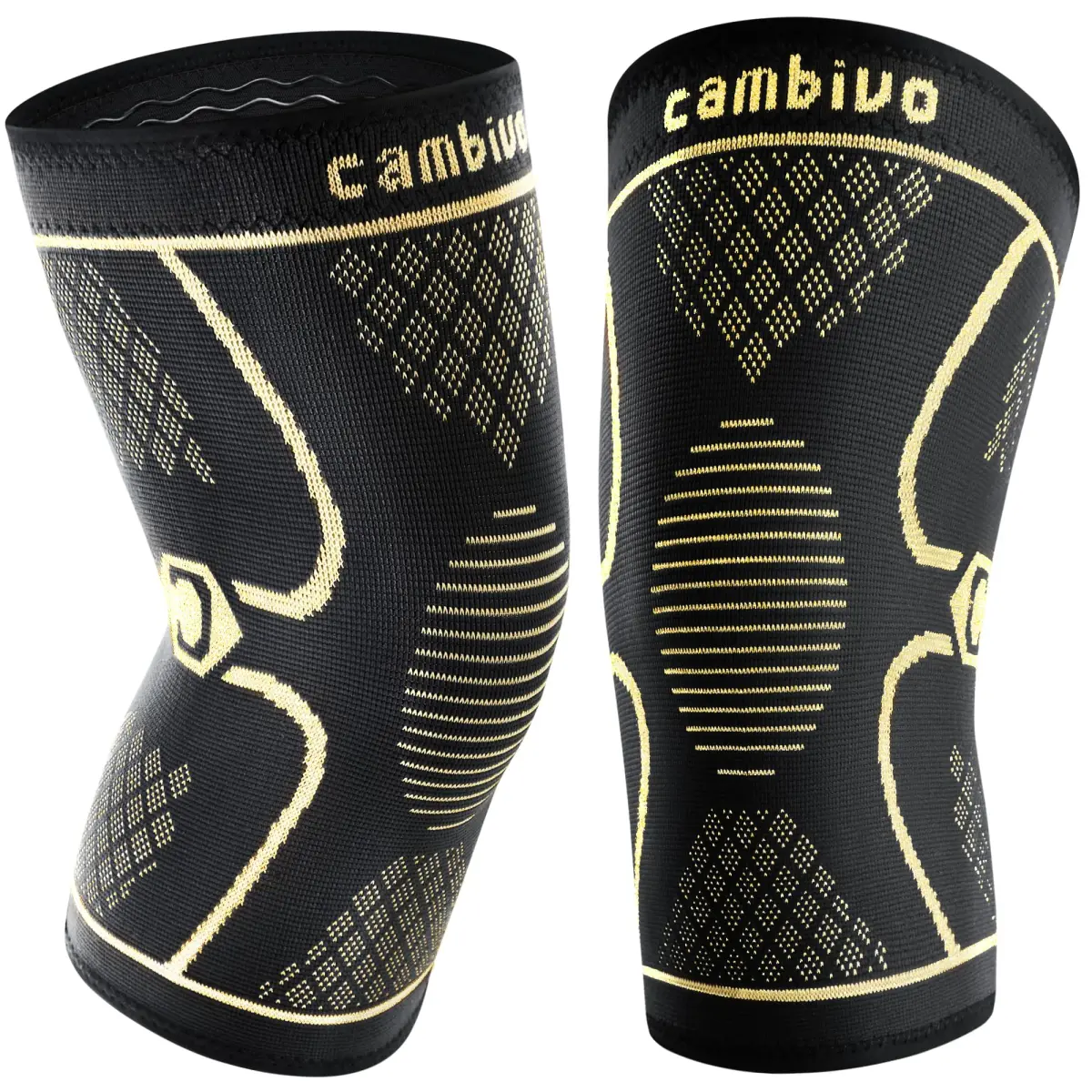 CAMBIVO Copper Knee Braces for Men and Women (2 Pack) - Medium | FDA Approved Orthopedic Brace for Arthritis, Sports & Recovery - main product image